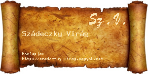 Szádeczky Virág névjegykártya