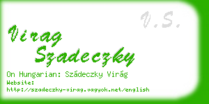 virag szadeczky business card